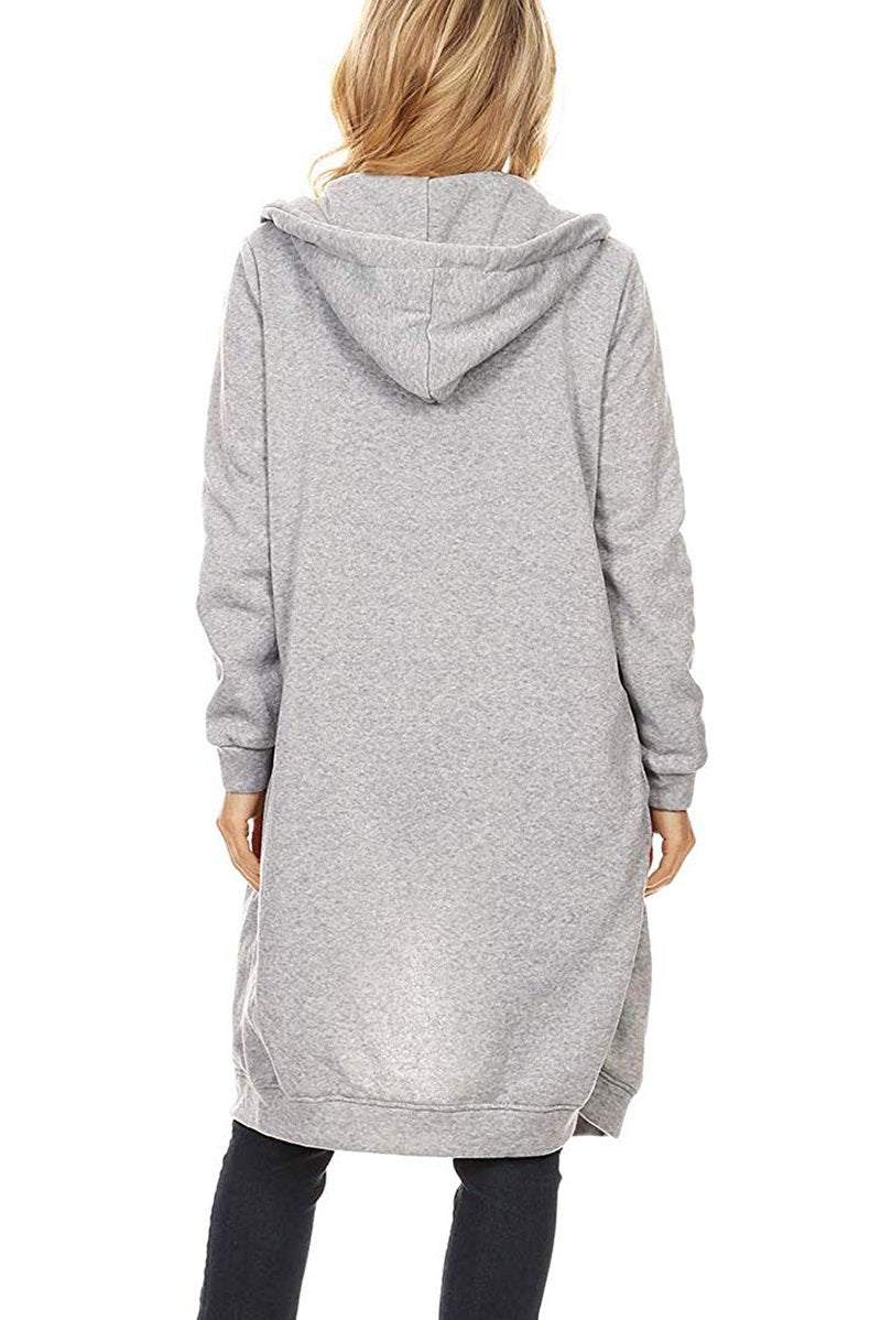 Long Fleece Zip Hoodie