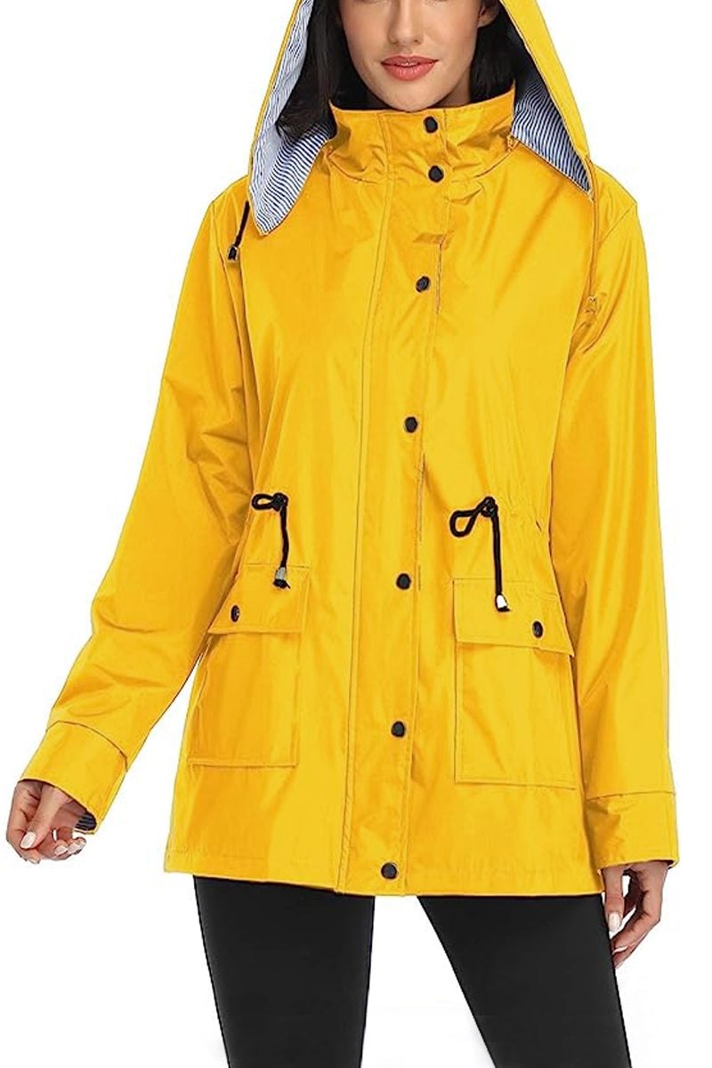 Hooded Water-Resistant Rain Jacket