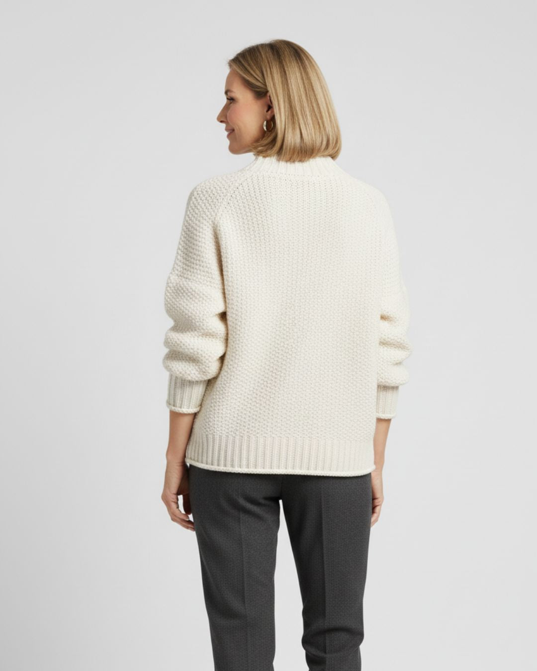Textured Mock-Neck Sweater