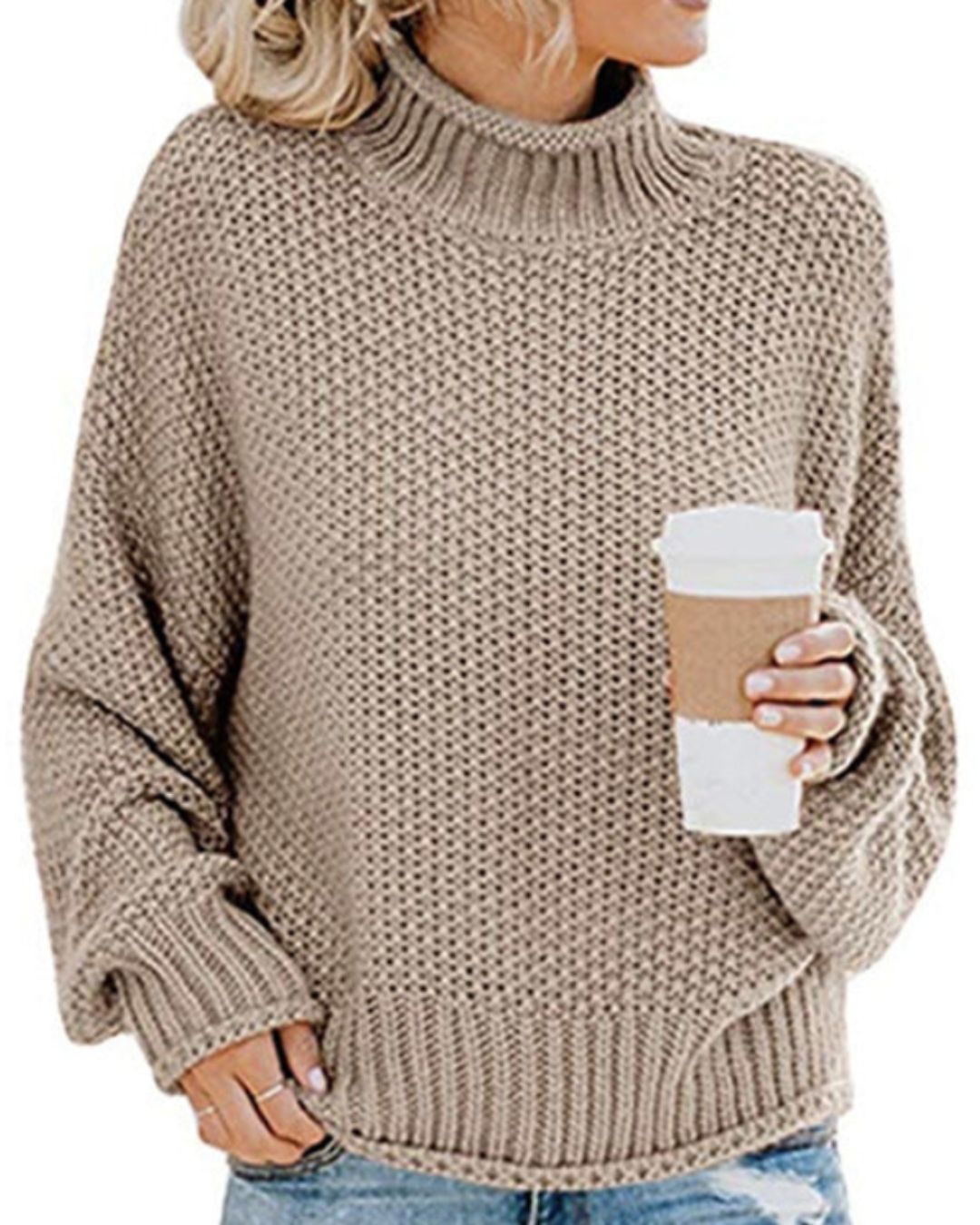Textured Mock-Neck Sweater