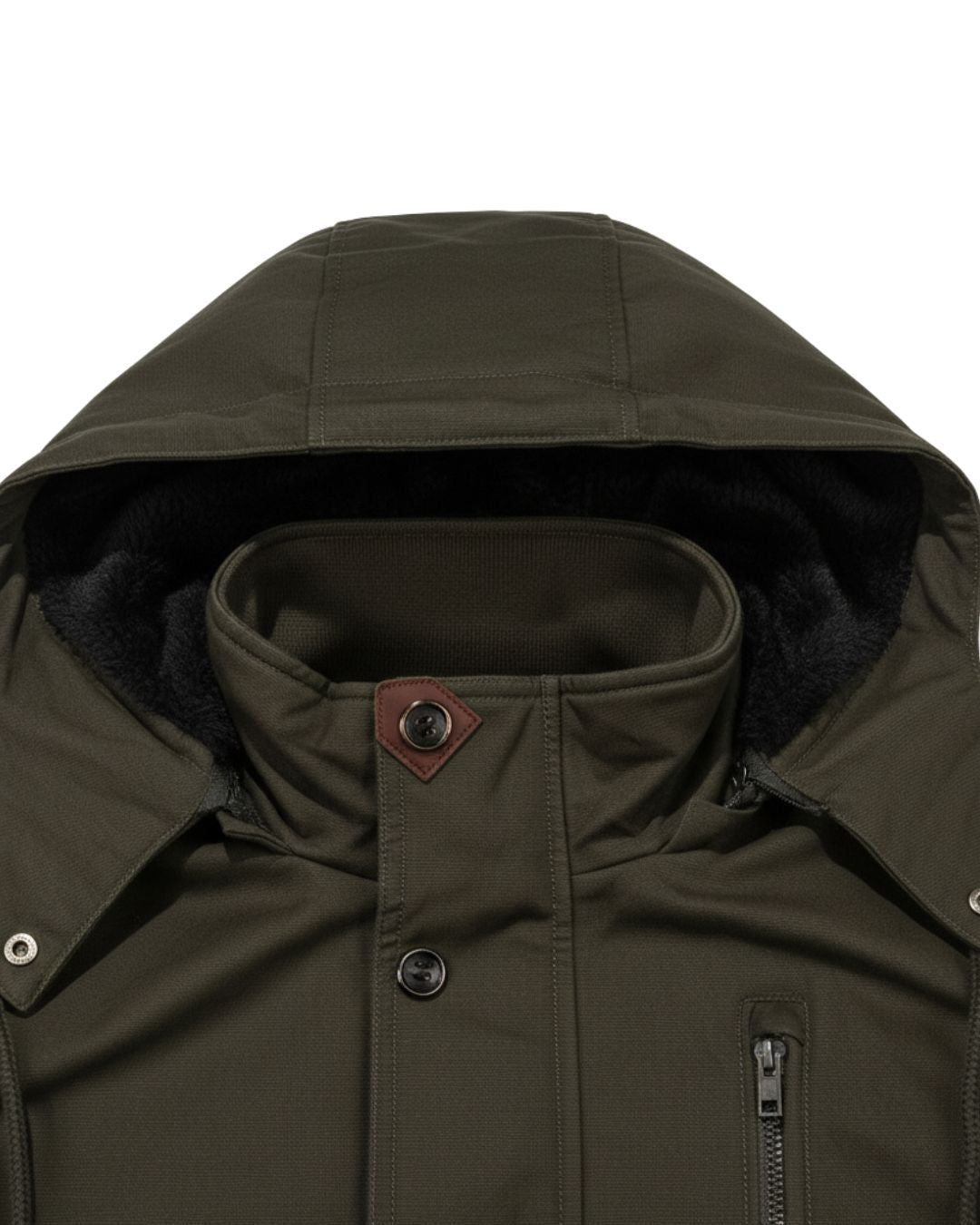 Fleece Lined Jacket with Detachable Hood