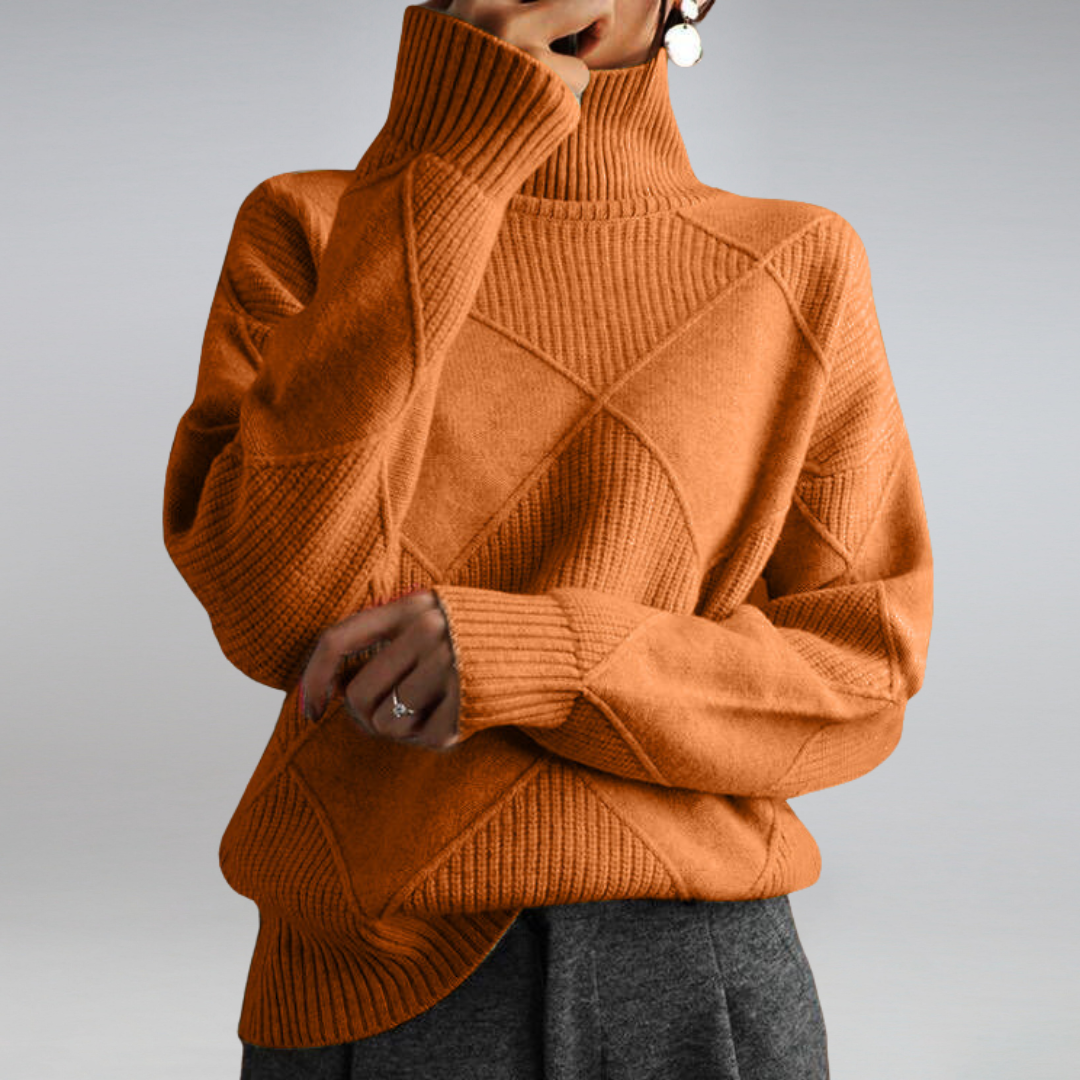 Diamond Knit Turtleneck Sweater