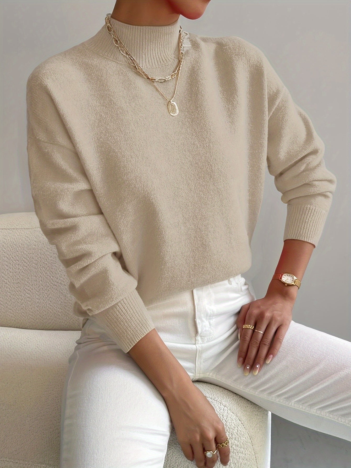 Elegant Mock Neck Sweater