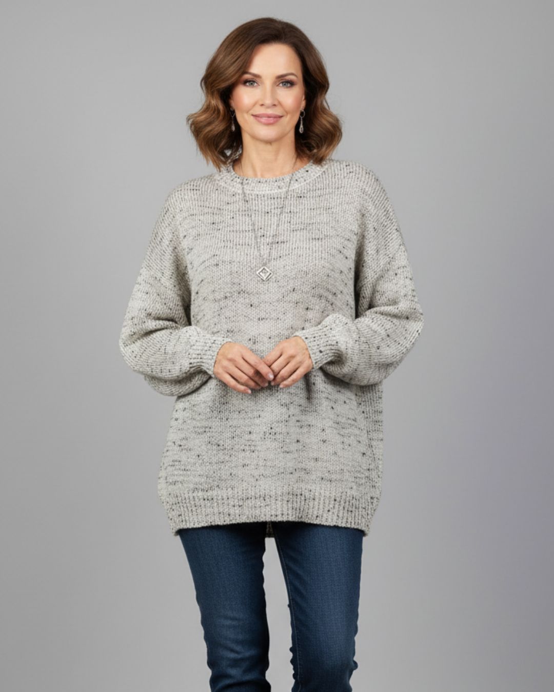Cozy Speckled Knit Sweater
