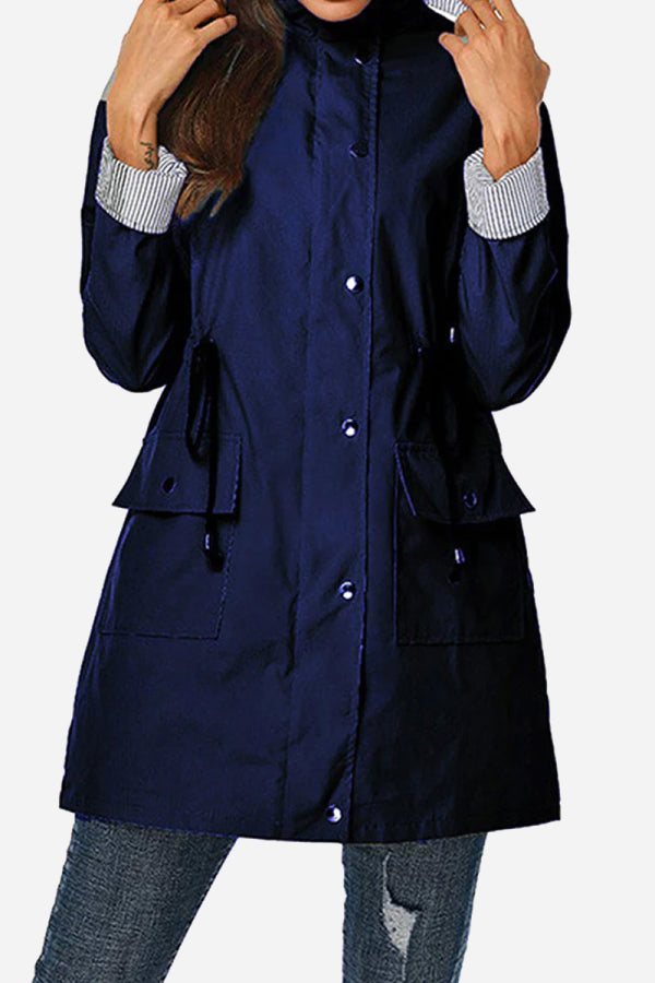 Hooded Water-Resistant Rain Jacket