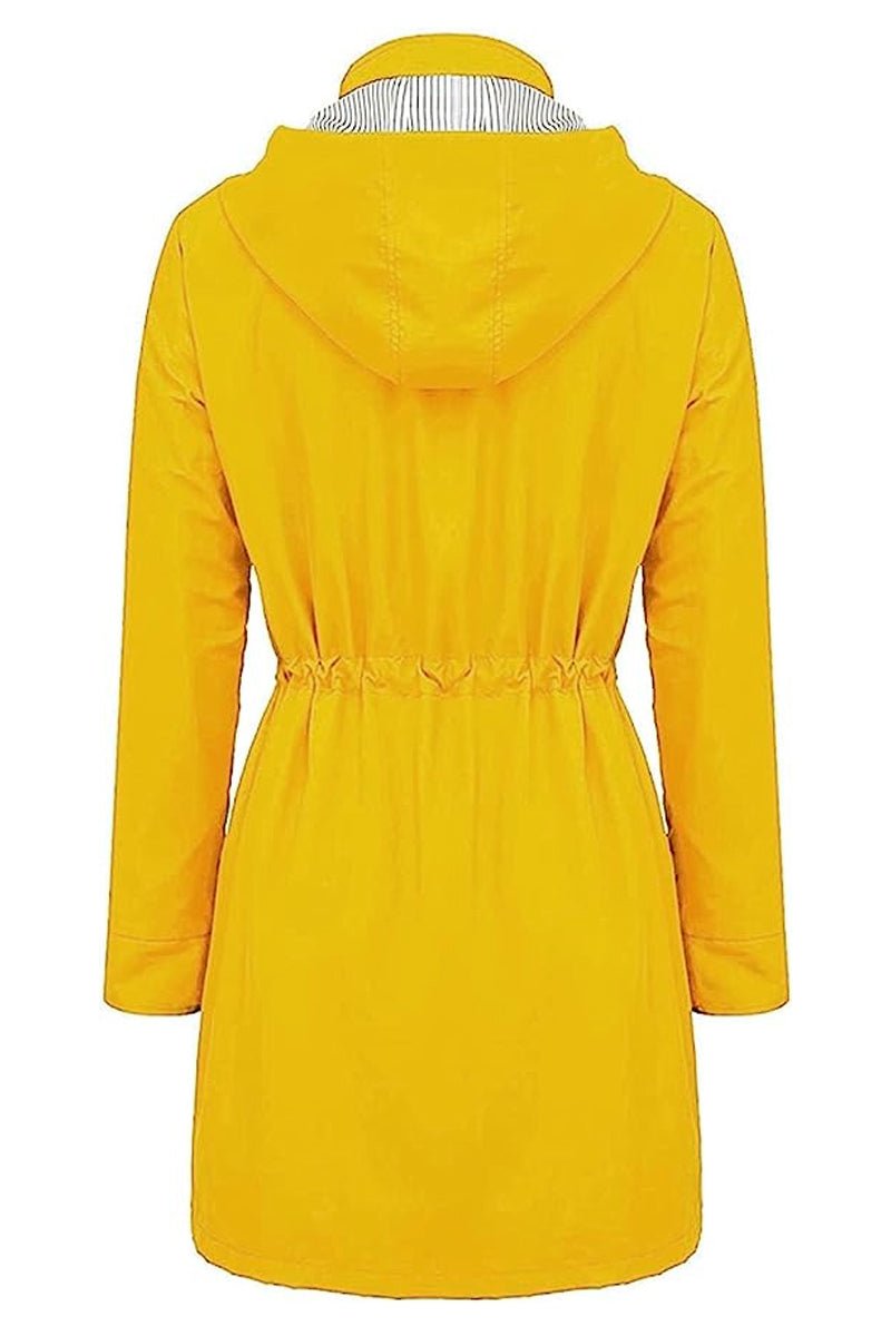 Hooded Water-Resistant Rain Jacket