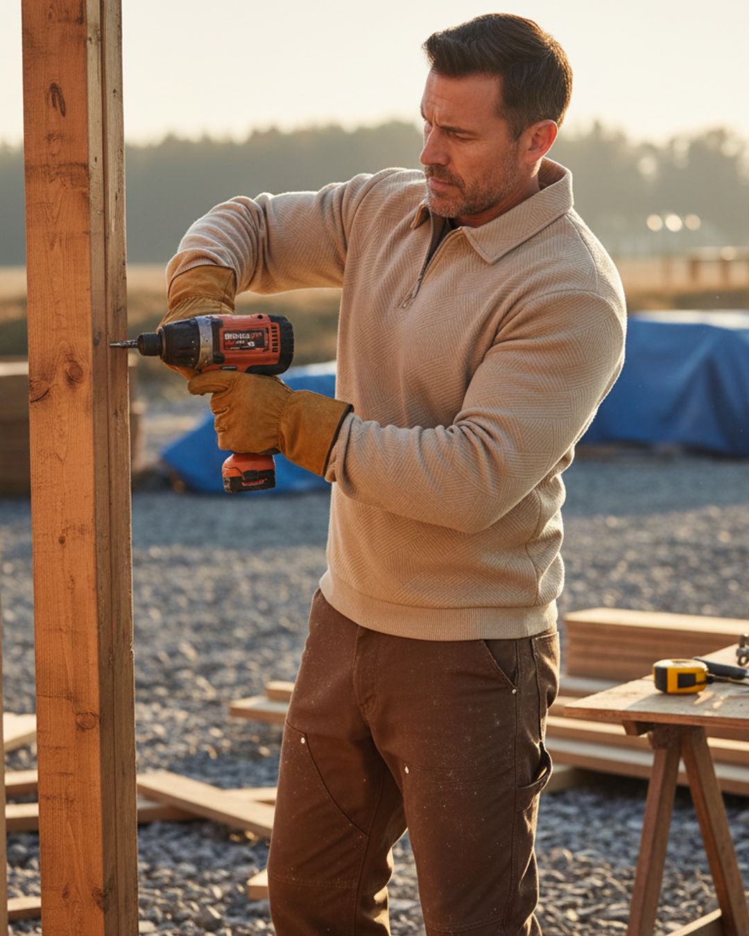 Heavy-Duty Polo Sweater