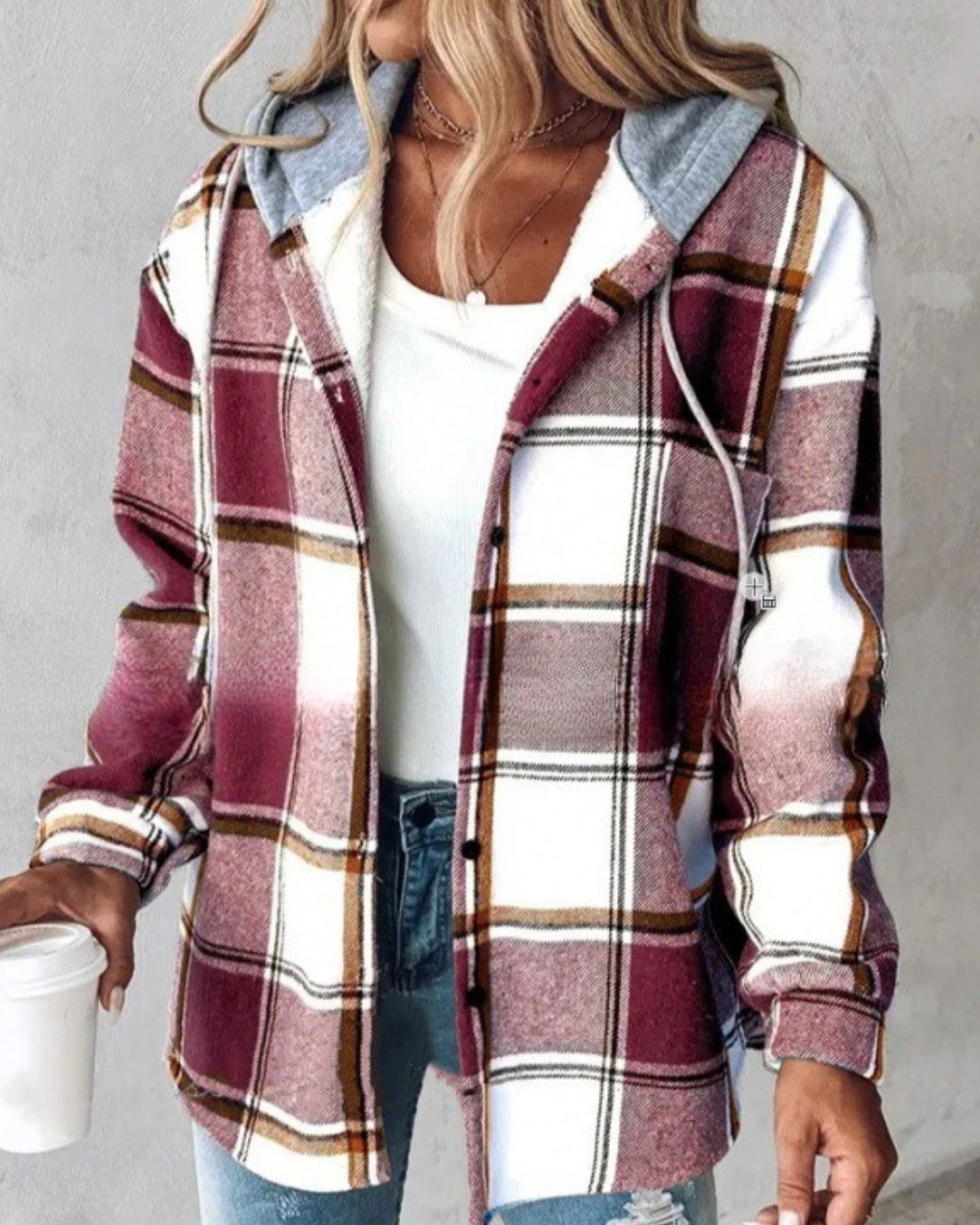 Plaid Hooded Jacket