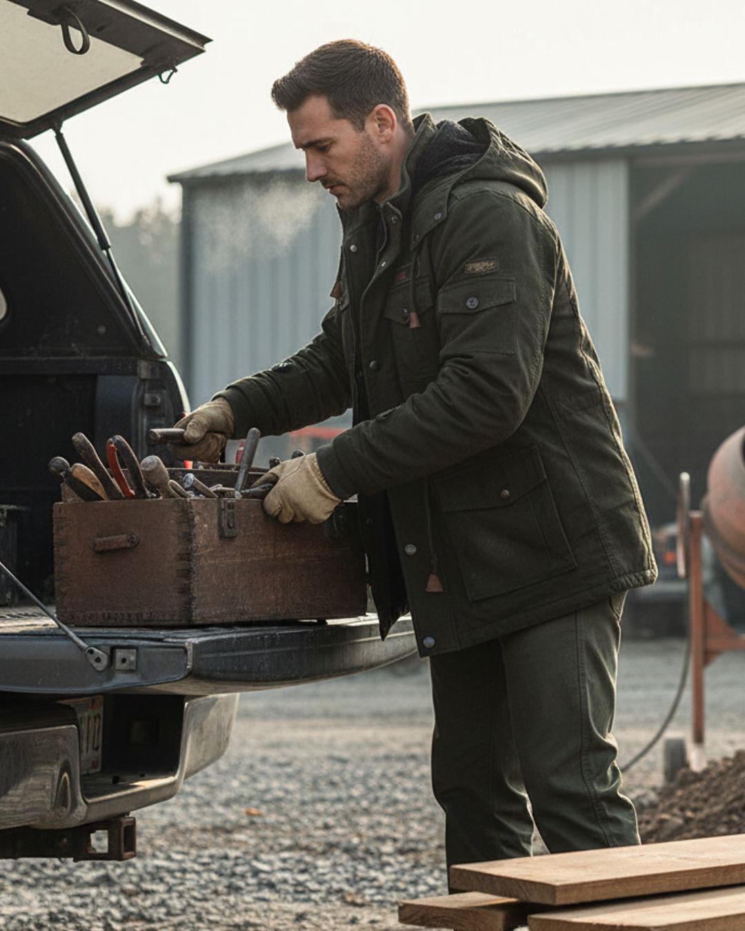 Fleece Lined Jacket with Detachable Hood