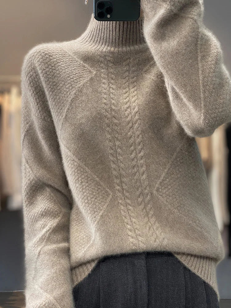 Cable Knit Turtleneck Sweater