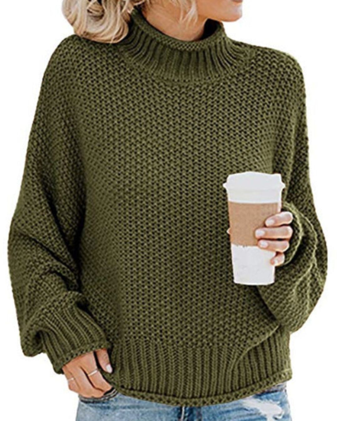 Textured Mock-Neck Sweater