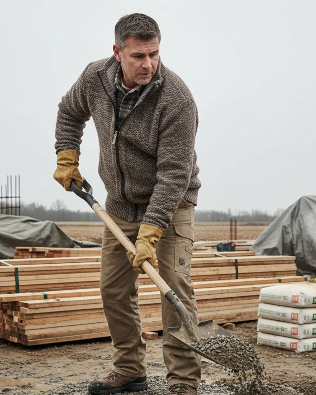 Plaid Lined Knit Jacket