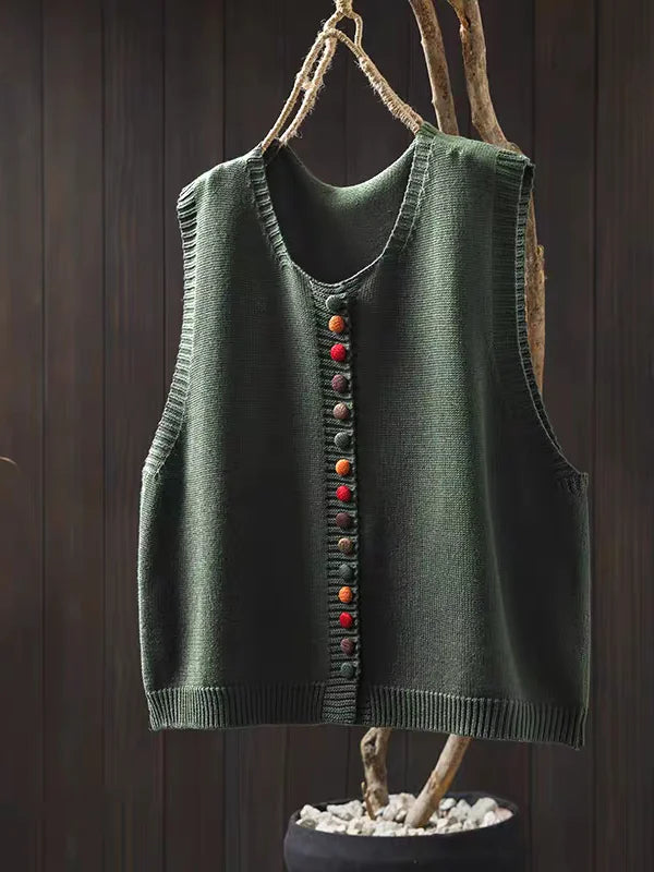 Classic Knit Button Vest