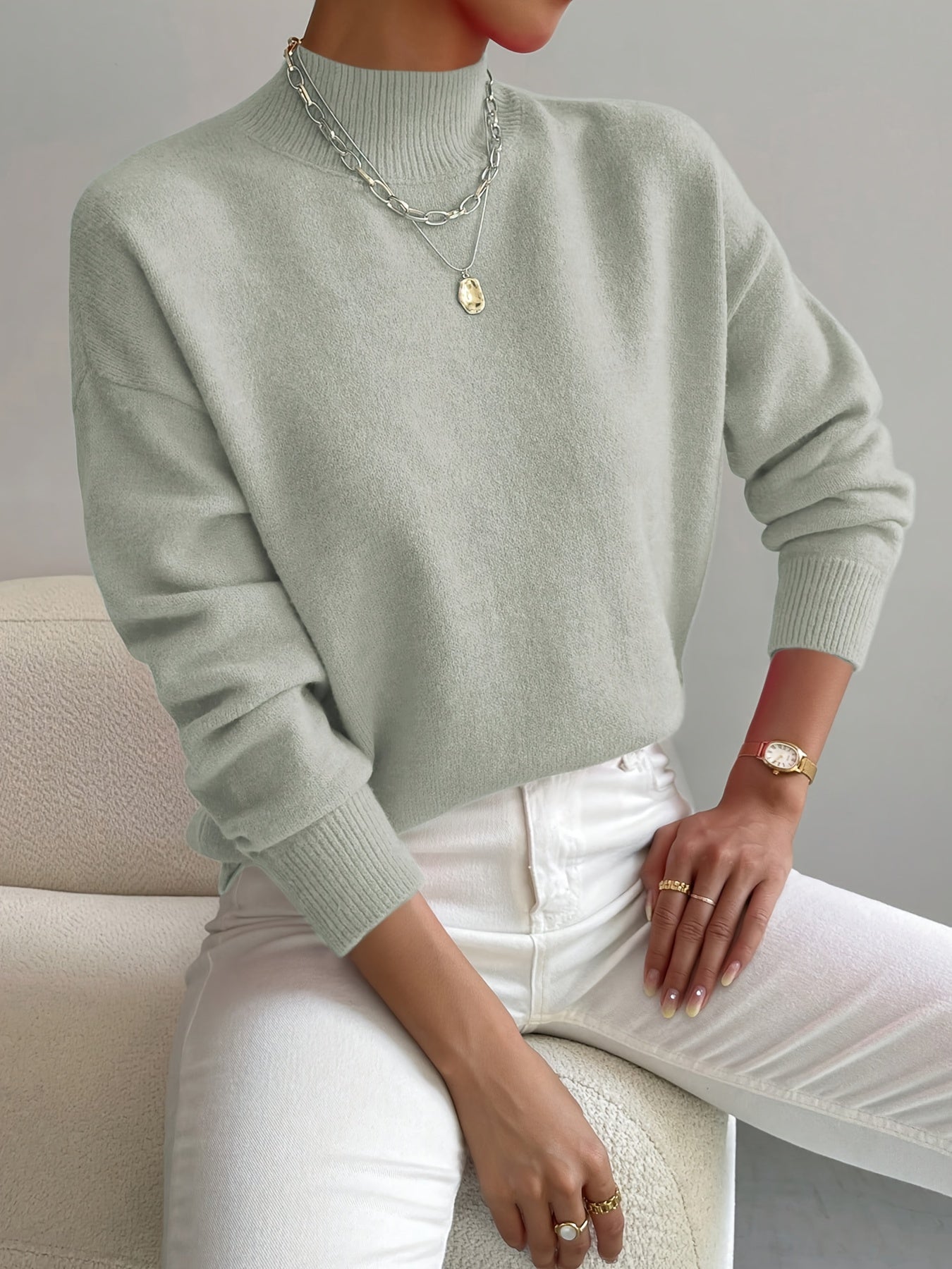 Elegant Mock Neck Sweater